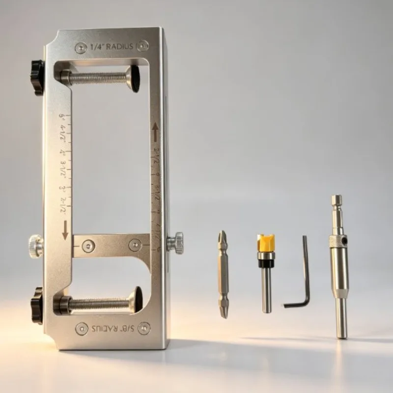 Woodworking Door Hinge Mortiser Template Kit Door Lock Hole Locator Portable Drilling Positioning Guide Mounting Tool