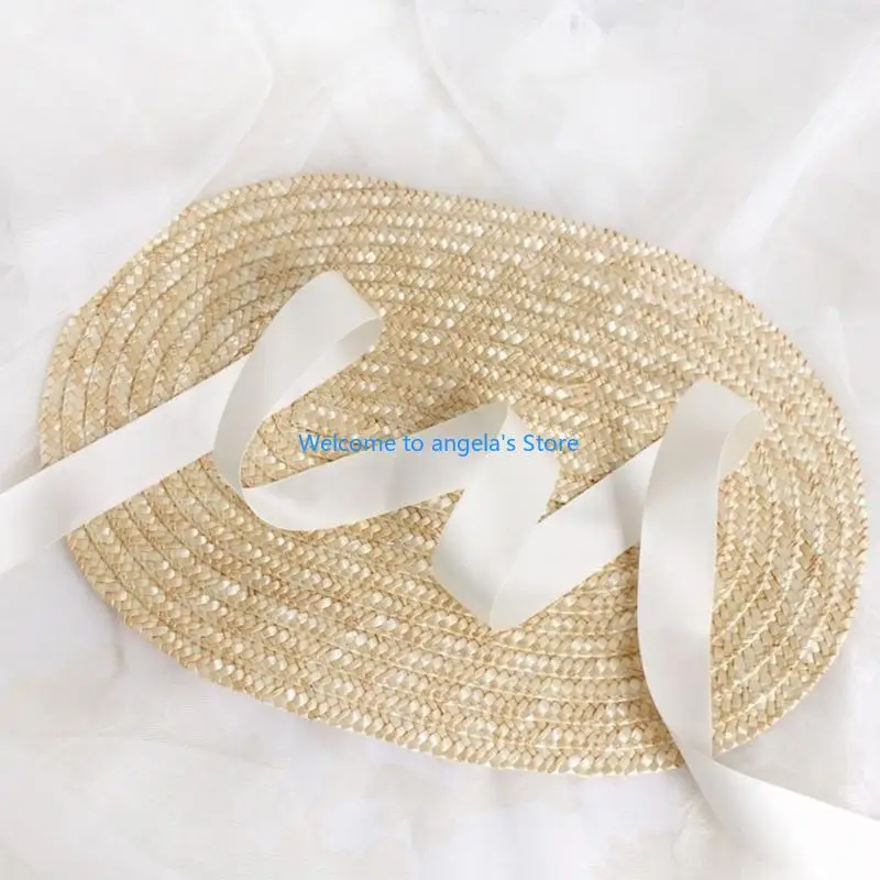 X4YC ティーンガール麦わら帽子ヴィンテージフレンチビクトリア朝ボンネット帽子女性ストリートスナップキャップ