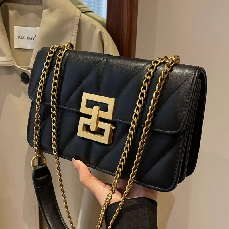 

Высококачественная сумка через плечо, женская сумка нового стиля, модная и универсальная, нишевый дизайн, сумка на цепочке, популярная маленькая квадратная сумка