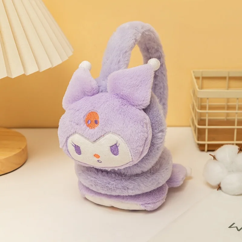 قطعة واحدة لغطاء الأذن كورومي سينامورول ميلودي الحيوان لدفء الشتاء، قابل للطي وأغطية الأذن