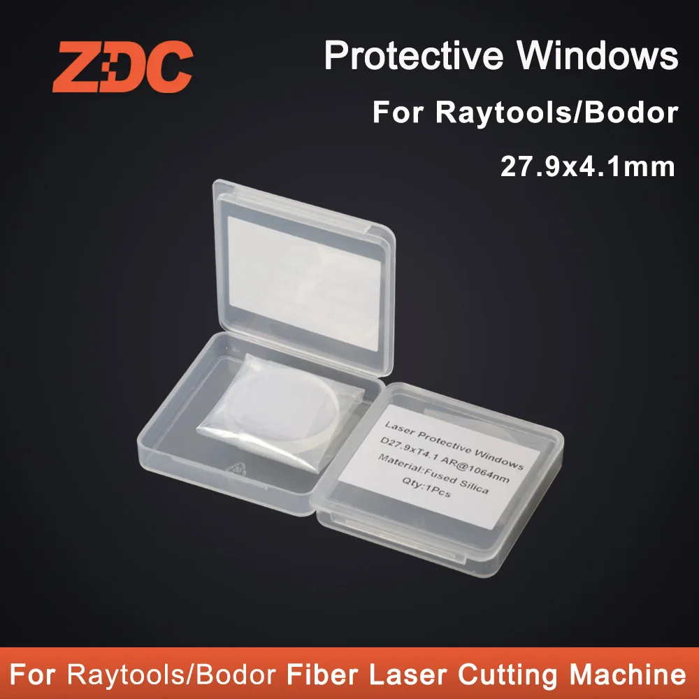 Raytools Fibra Laser Lente Protetora Vidro 27.9*4.1 28*4 mm para Raytools Bodor Fibra Laser de Corte 10 Peças Lote