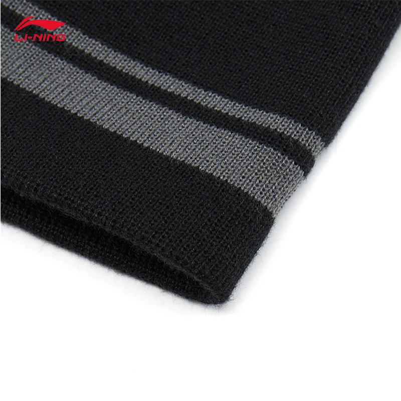 LI-NING سلسلة الحياة الرياضية للجنسين قبعات محبوكة مريحة لينة الجلد ودية القبعات الدافئة 56-60 سنتيمتر AMZV045