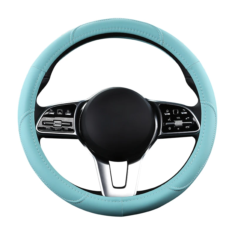 Motoptes coprivolante in pelle antiscivolo per auto coprivolante universale per auto coprivolante stile moda 38cm rosa