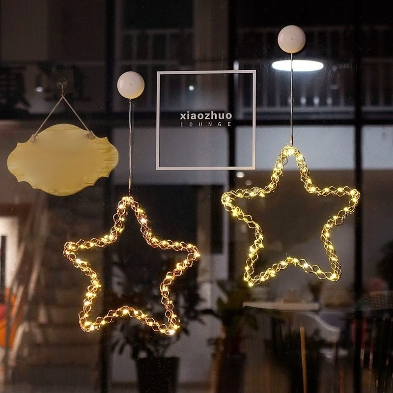 Christmas Letter Suction Cup String Lights – Snowflake Santa Tree Decor, Festive Atmosphere Lighting