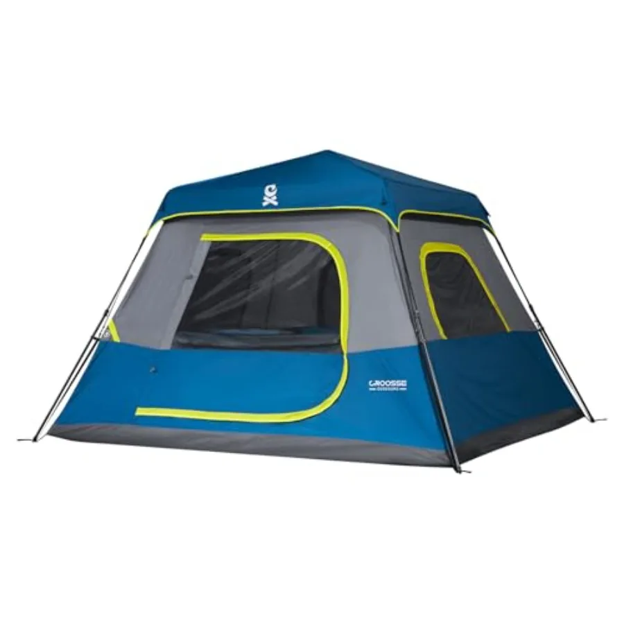 

4/6 Person Instant Cabin Tent, Quick and Easy Setup Automatic Camping Tent, Waterproof Windproof Family Tent with Top Rainfly a