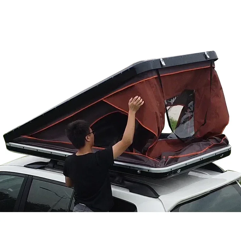 

2024 New Off-Road Aluminium Shell Roof Top Tent Single Layer 2 Person Car Truck Camping Hard Triangular Outdoor Auto Tent