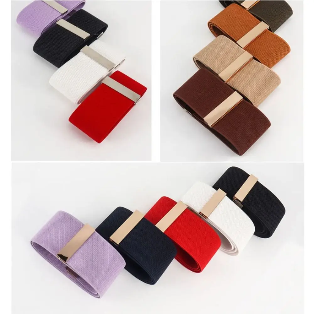 Nuova ampia cintura elastica tinta unita fibbia in metallo corsetto cintura cintura in vita piumino