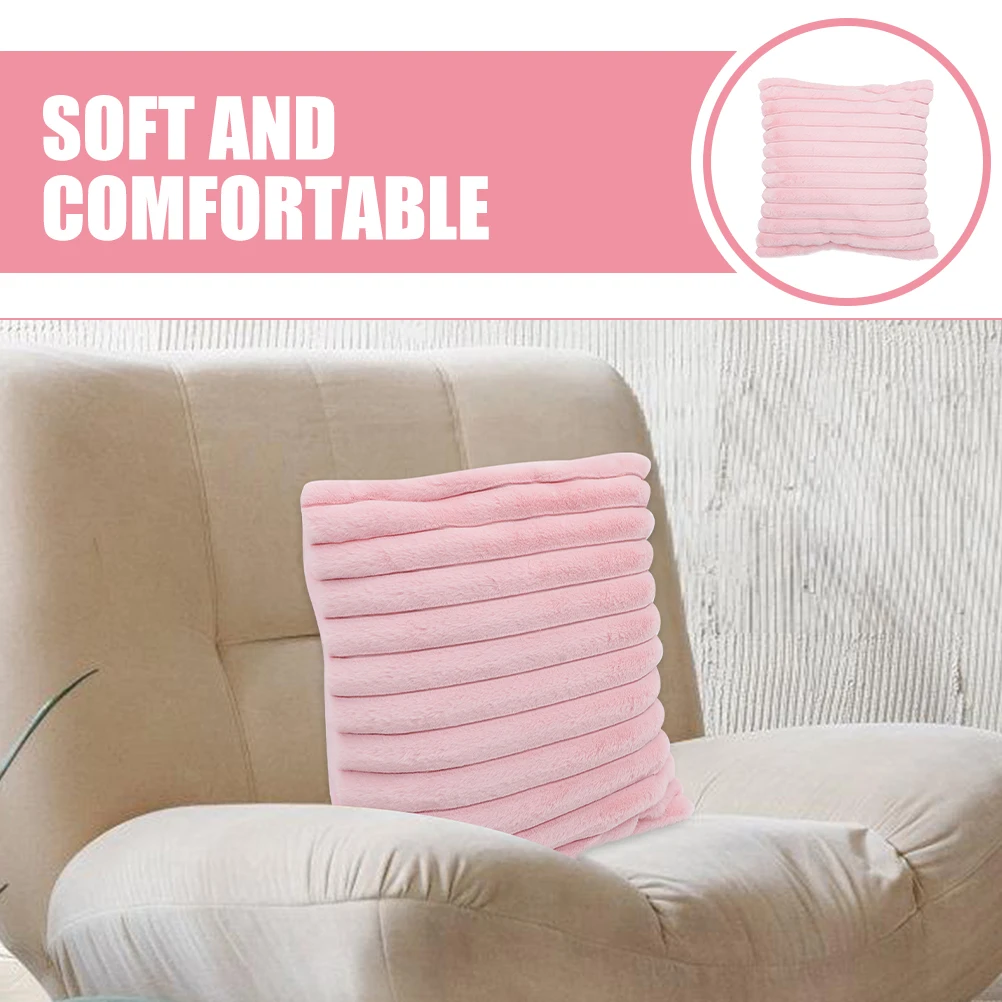 

Pillows Imitation Rabbit Hair Throw Decorative Couch Household for Bedroom Pink Living