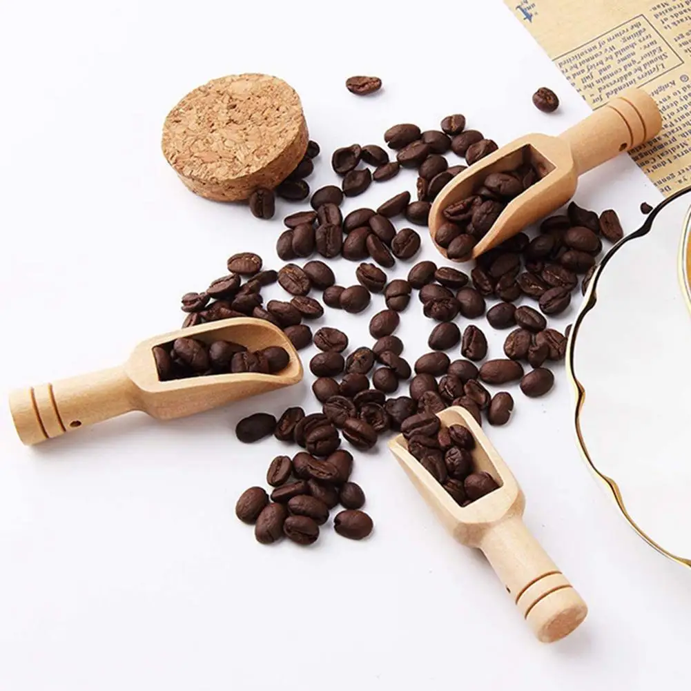 10pcs Mini Wooden Salt Spoons Tea Coffee Scoops Seasoning Candy Spices Bath   Milk Powder Scoop Accessories Spoon