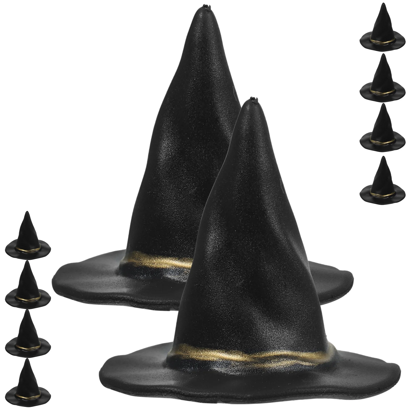 10 Pcs Miniature Witch Hat Small Hats for Cake Decor Halloween Decoration Toy Felt Cloth Tiny Hats Ornament Cover