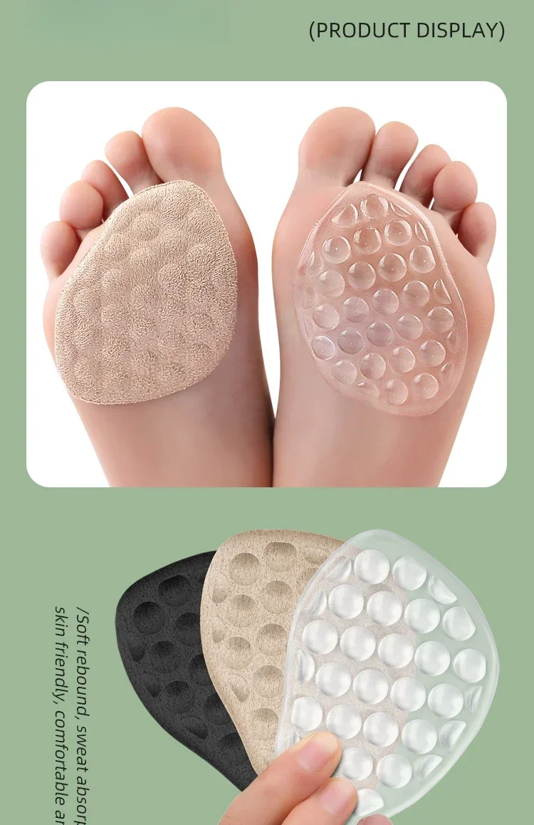 GEL-Silikon-Fußpolster für High Heels, Sandalen, unsichtbar, abriebfest, selbstklebend, mit Massagefunktion, rutschfest, für Damen, Fußpflege, Schuhpolster, 1 Paar. – Detail 8
