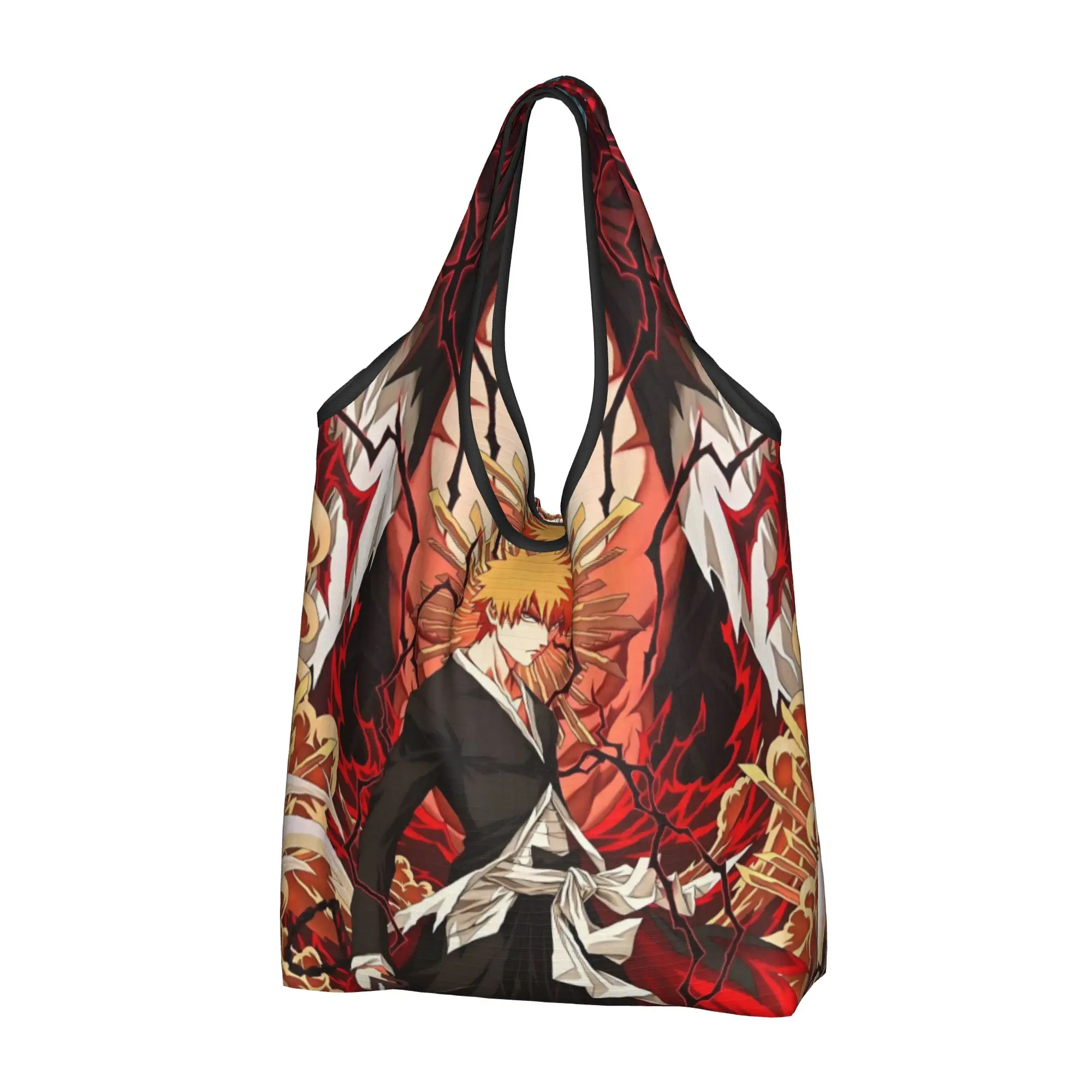 Funny B-Bleaches Cartoon Emotional Shopping Tote Bag Portable Classic Grocery Shoulder Shopper Bag