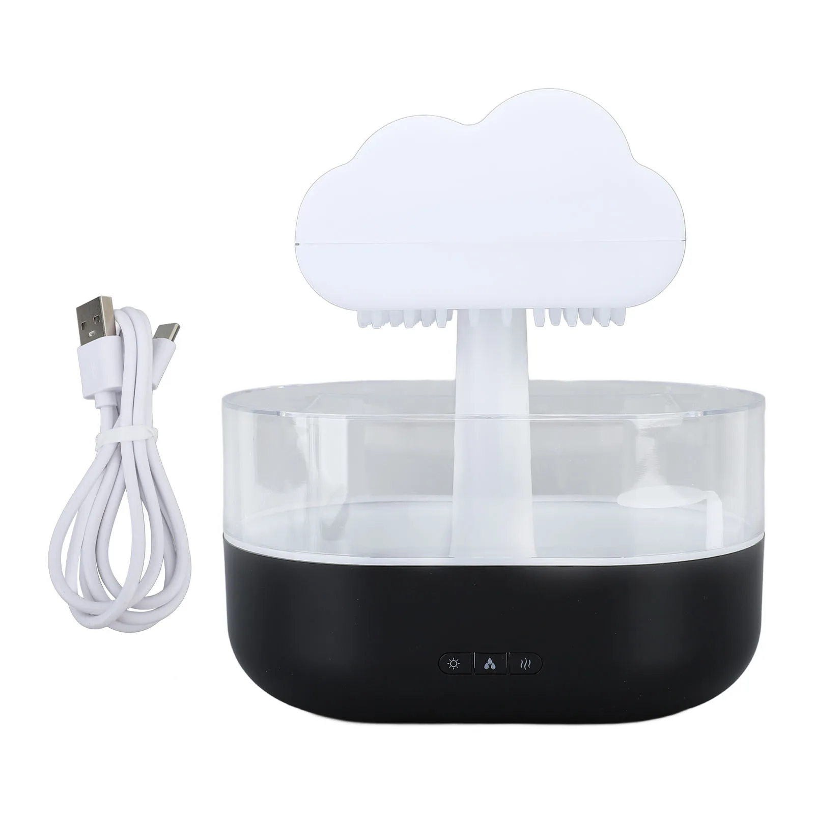 200ml Rain Cloud Humidifier with 7 Colors LED Light USB Powered Cloud Aromatherapy Diffuser for Sleeping Relaxing Mood