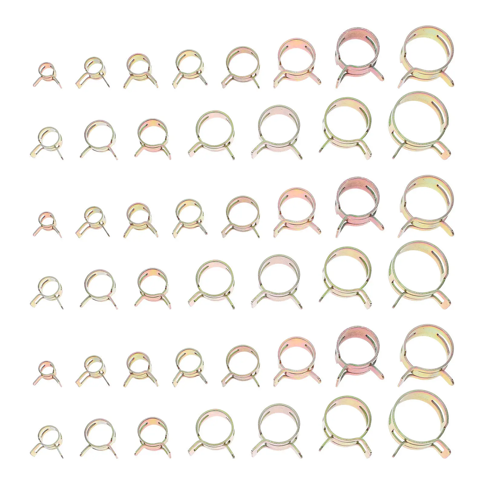 115Pcs Spring Band Hose Clamps 6-22Mm Id Galvanized Corrosion Resistant Quick Release Clamps for Fuel Filter Radiator Air Tube