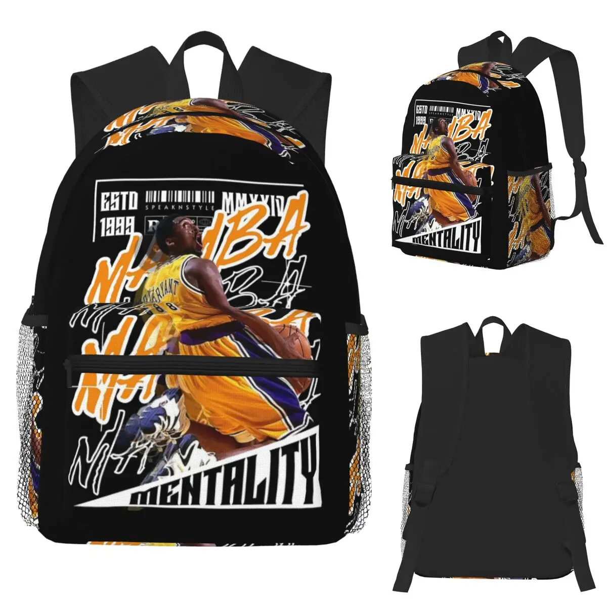 

Kobe Bryant Student Backpack School Bag Hiking Travel Daypack for Men Women Fashion Bookbag Shoulder Bags