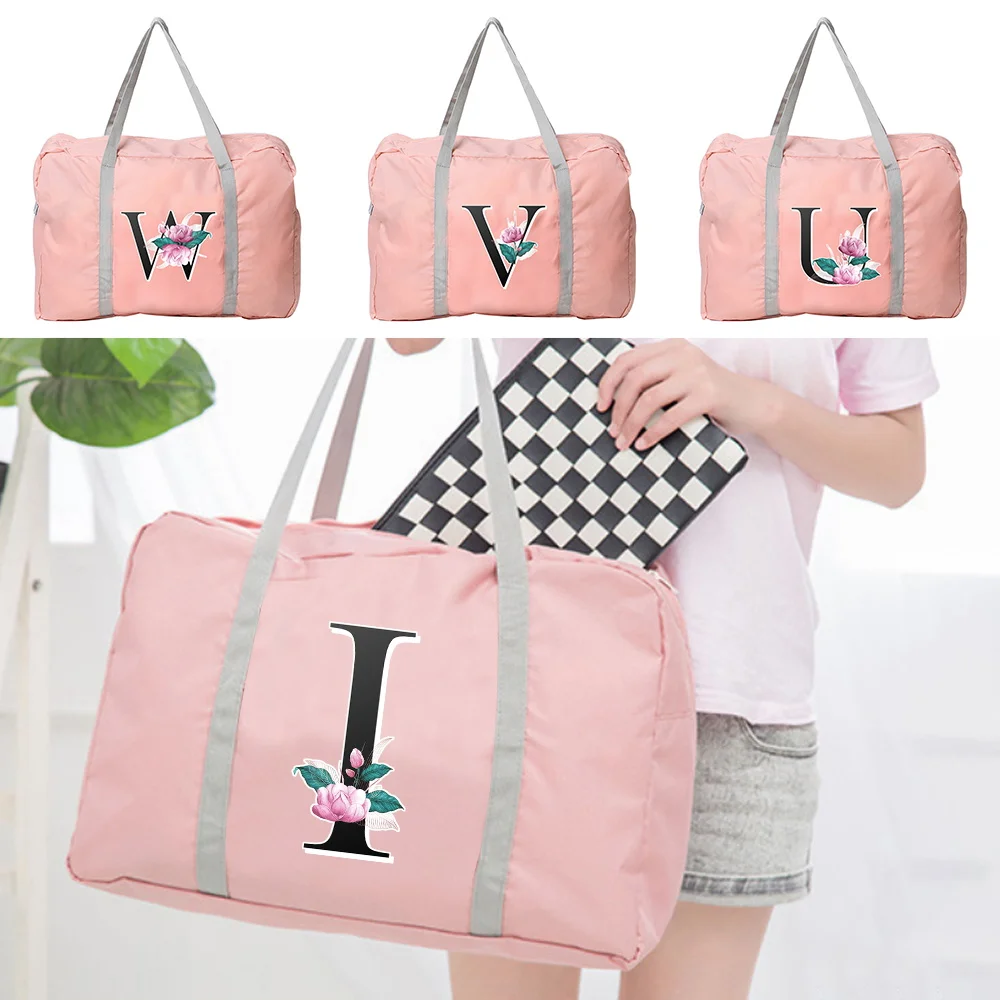 

Travel Handbag Spacious Durable Foldable Travel Duffel Bag Whitemarble Pattern Printing Series Portable Clothing Storage
