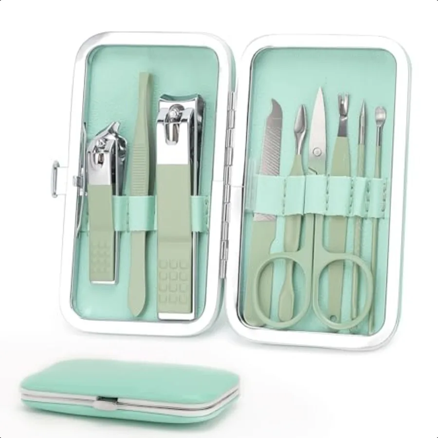 

Manicure Set Personal Care Nail Clipper Kit9 Pieces Pedicure Set Grooming Kit Gift for Relatives Friends Families Parent Wife G