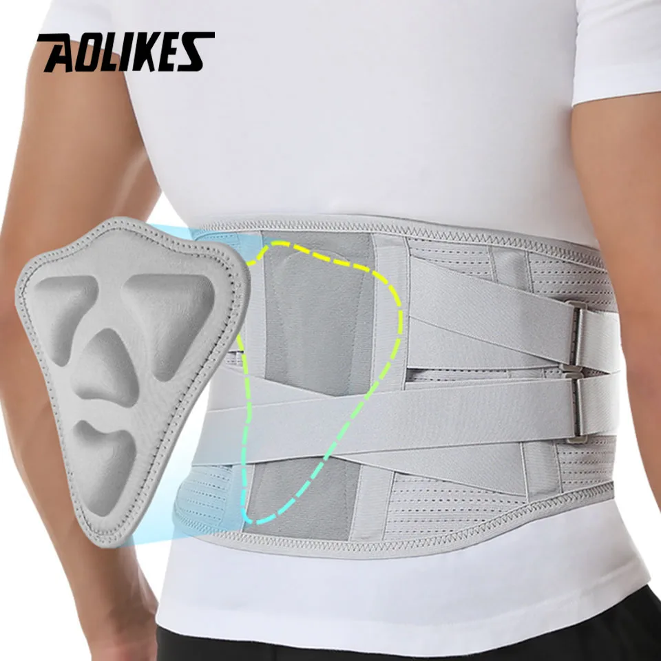 

AOLIKES Новый бандаж для боли в пояснице со съемной поясничной подушечкой, дышащий поясничный поддерживающий пояс для мужчин и женщин