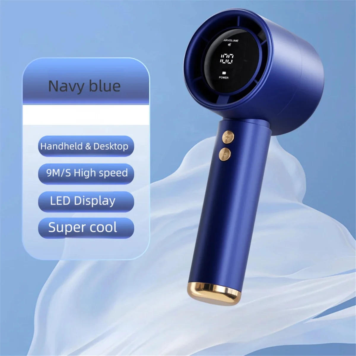 Kipas Portabel Genggam Kipas Kecil Kipas Mini Turbo Isi Ulang Hitam