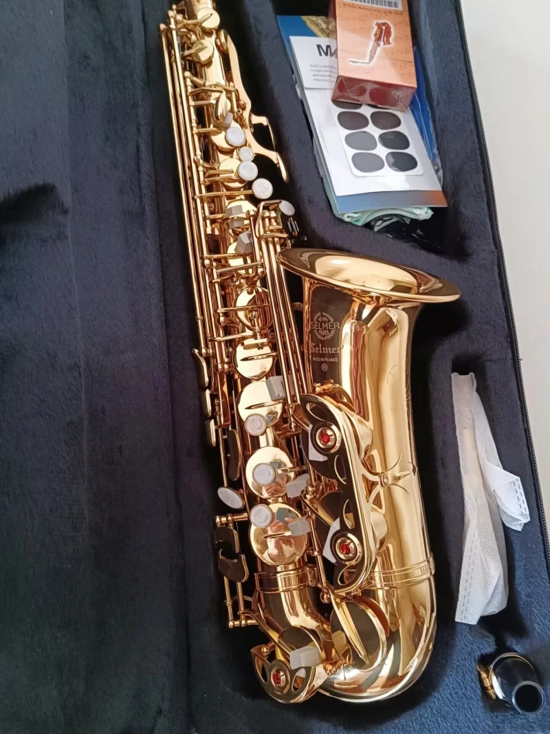 New Alto Saxophone Eb golden E-Flat Musical Instrument professional Sax With Case