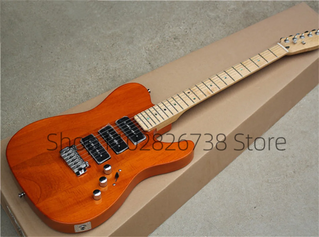 Classic Orange Electric Guitar Te Guitar Wikin Bridge P90 Pickups Bird eyes Maple Fretboard Chrome Tuners Factory Custom