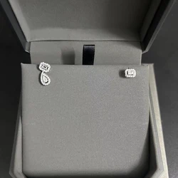 Original Boutique M Brand s925 Women's Earrings Water Drop Square Diamond Asymmetric Earrings Open Video to View More