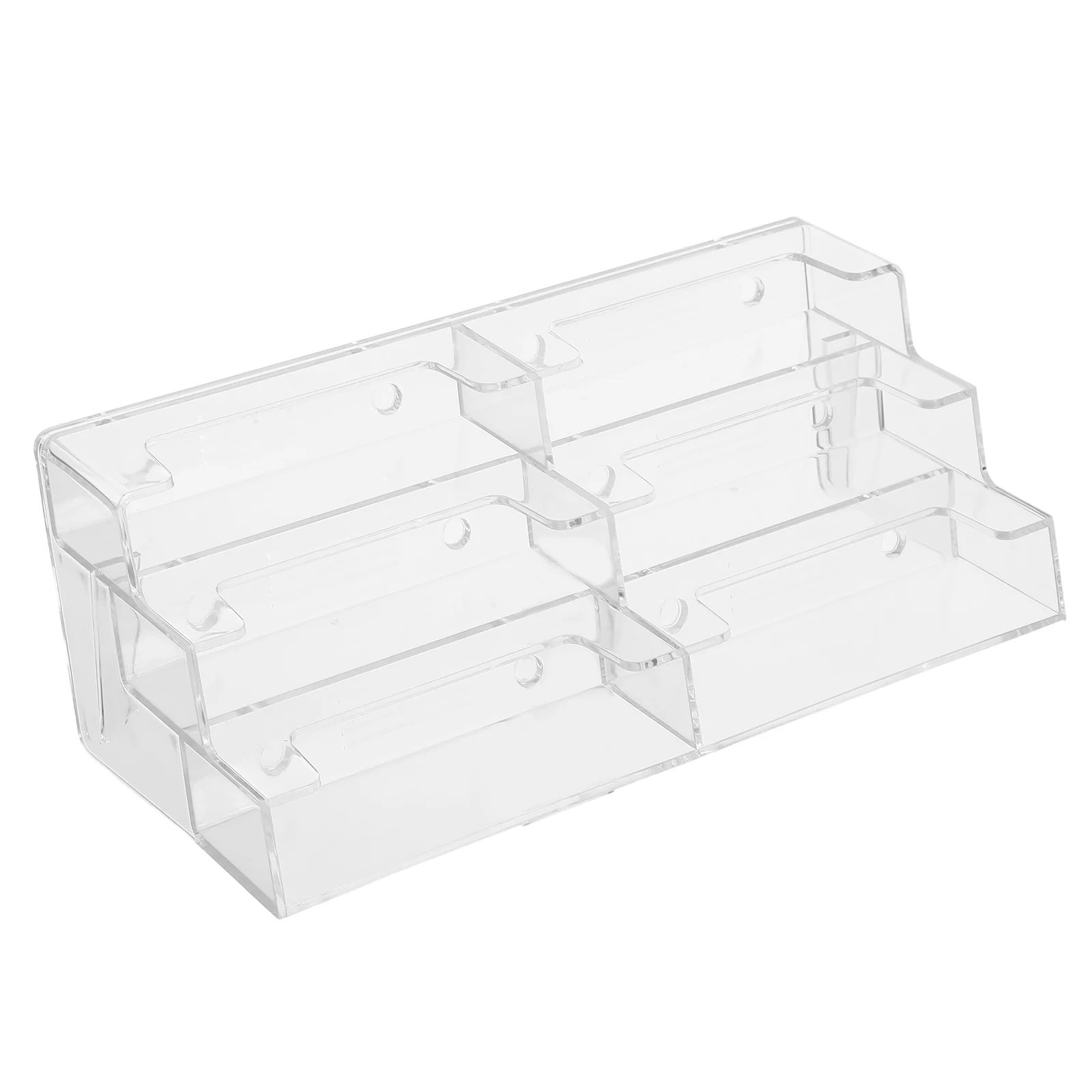 Plastic Transparent Business Card Holder Horizontal Display Stand Multiple Slots Desk Name Card Display Office Reception