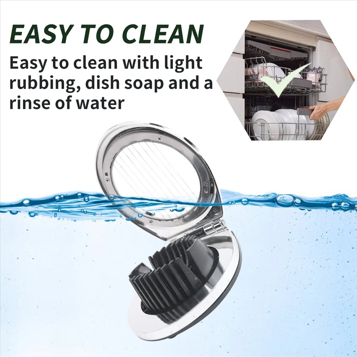 AA77 NEW Egg Slicer for Hard Boiled Eggs, Egg Heavy Duty Cutter Duty Slicer Kitchen Tools Garnish Slicer, 3 Slicing Styles
