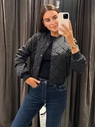 Women's Pilot Jacket Comfortable Button Down Parka Casual Short Long Sleeve Cotton Padded Bomber Jacket Autumn Coat 2024
