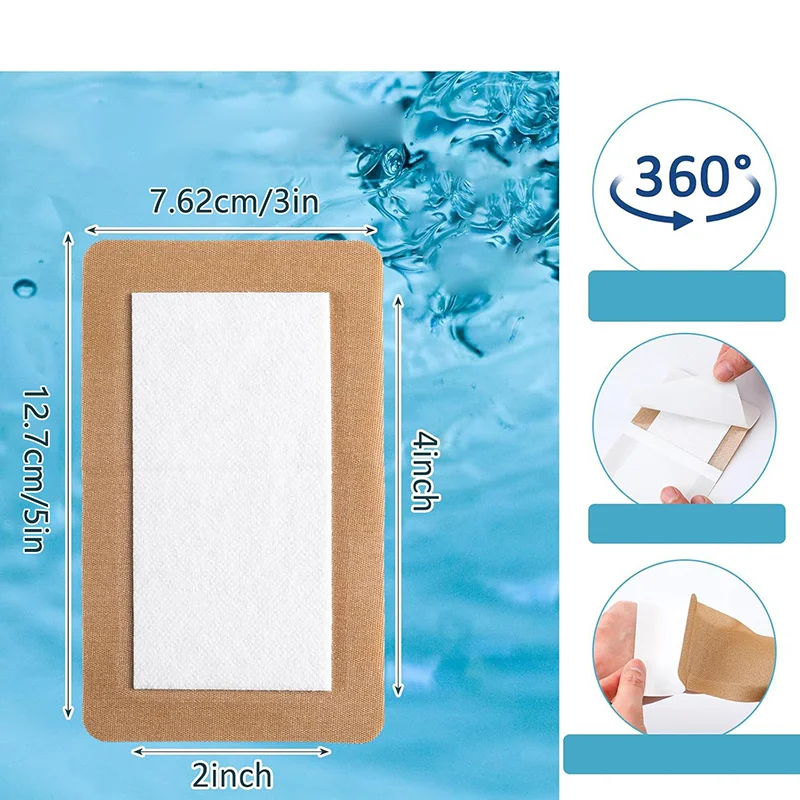 5Pcs Large Size Elastic Non-woven Medical Adhesive Wound Dressing Band Aid Large Wound First Aid Skin Care Tools