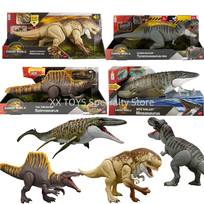 

Jurassic World Rebirth Mosasaurus Distortus Rex Tyrannosaurus Rex Dinosaur Action Figure with Light & Sound Boys Birthday Gifts