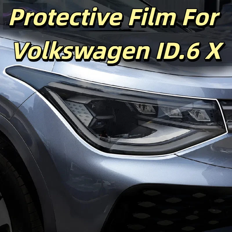 

Защитная пленка для автомобильных фар и задних фонарей для Volkswagen ID.6 X 2021-2022, передняя защита от царапин, черная прозрачная наклейка из ТПУ PPF