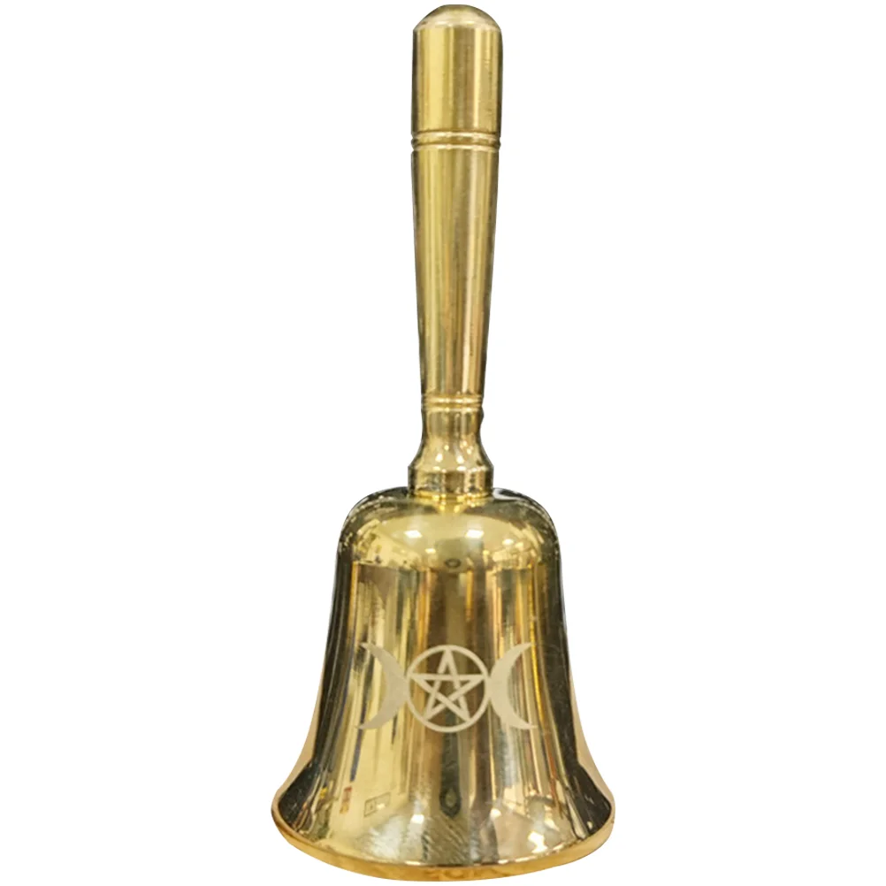 

Mini Altar Bell for Pentagram Meditation Brass Supplies Bells Vintage Decorative Handheld Witches