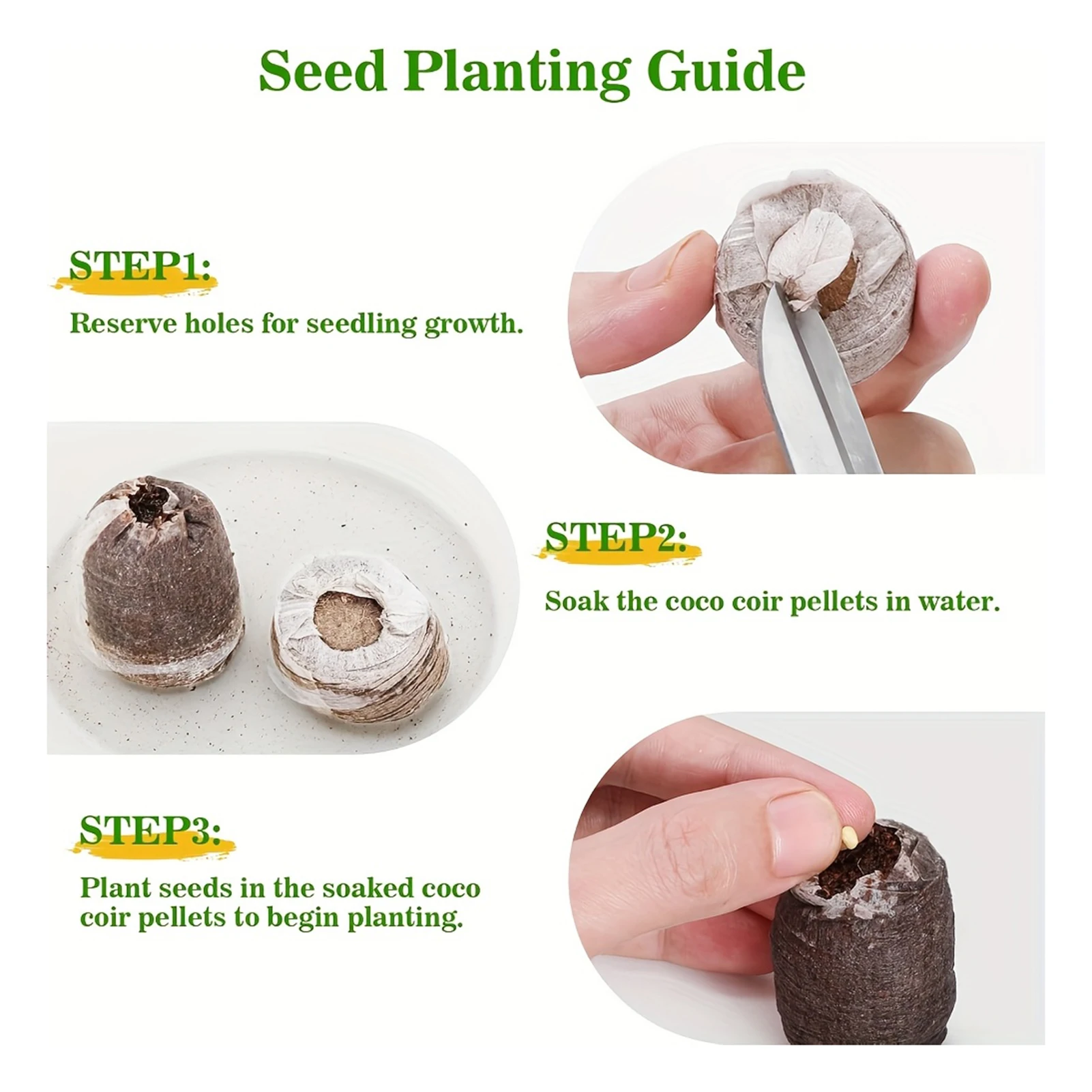 10/20/50pcs Plant Growth Bags Non Woven Coconut Coir Substrate Block For Seedling Cultivation Spring Gardening Accessories