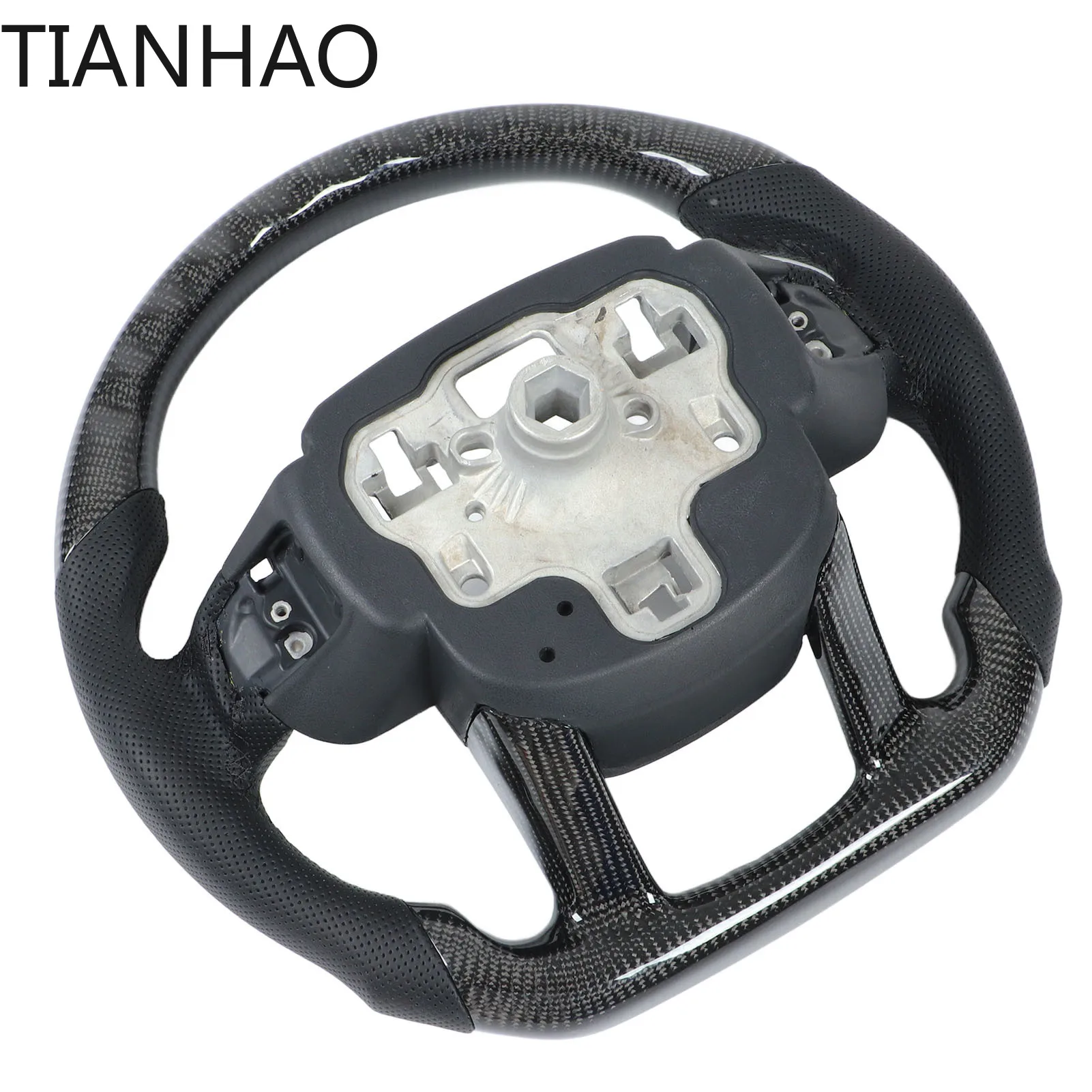 Custom Carbon Fiber Steering Wheel Perforated Leather for   Sport L494 2014 2015 2016 2017 2018 2019-2022