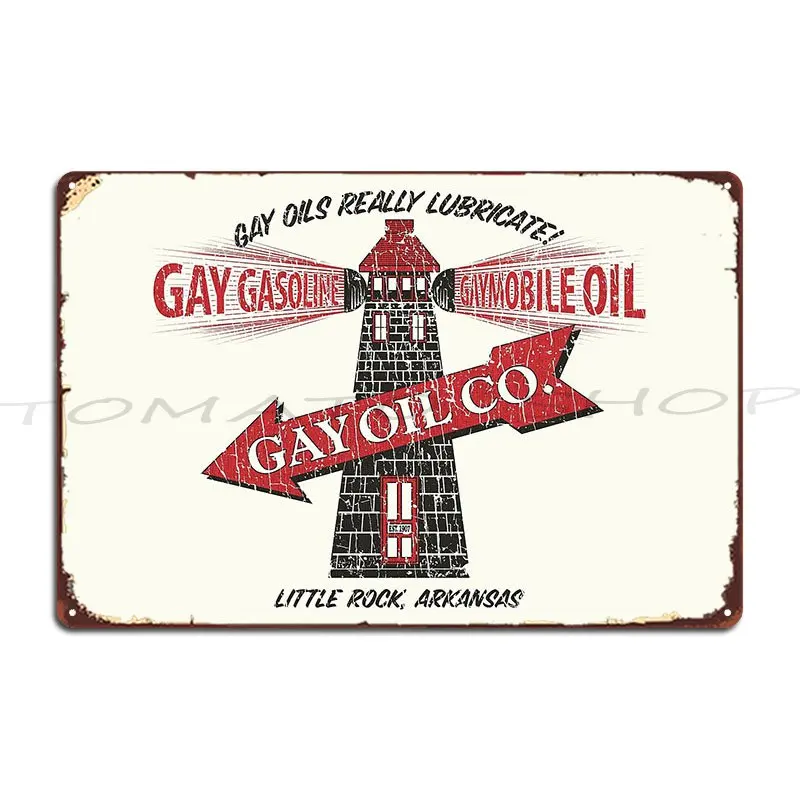 Gay Oils Really Lubricate 1907 Metal Signs Wall Decor Club Cinema Cinema Customized  Tin Sign Poster