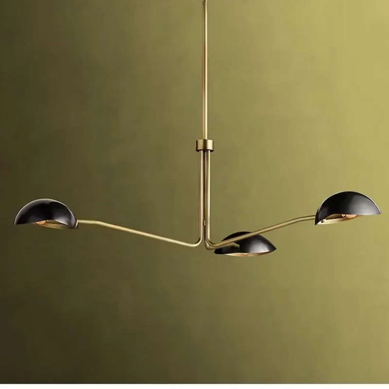 Mid century chandelier industrial metal lamp shade black and gold light Designer sputnik light dining room foyer light fixtures