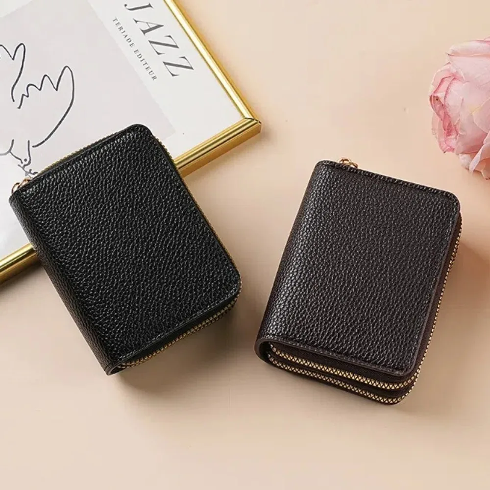 Double Layer Zipper Women's Wallet Multi Card Slot Compact Design Card Holder Large Capacity Multi-Function Short Wallet Women