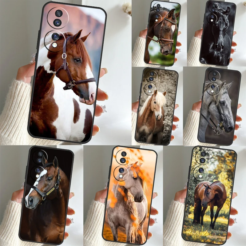 Animal Steed Horse Case For Huawei P30 Lite P20 P40 P50 Pro Nova 5T P Smart 2019 Honor X8 50 70 X7 X9a Cover