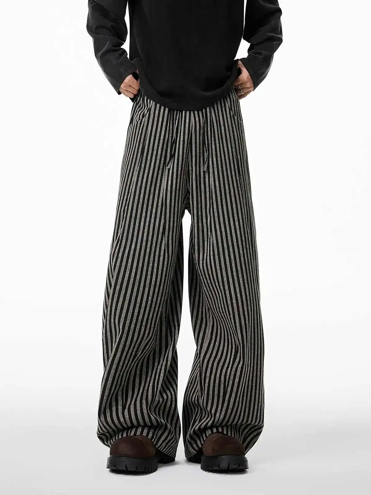 Y2k Emo Vintage Oversize Trousers Japanese 2000s Style Clothes Women's Black Gothic Striped Long Pants Baggy Sweatpants Harajuku