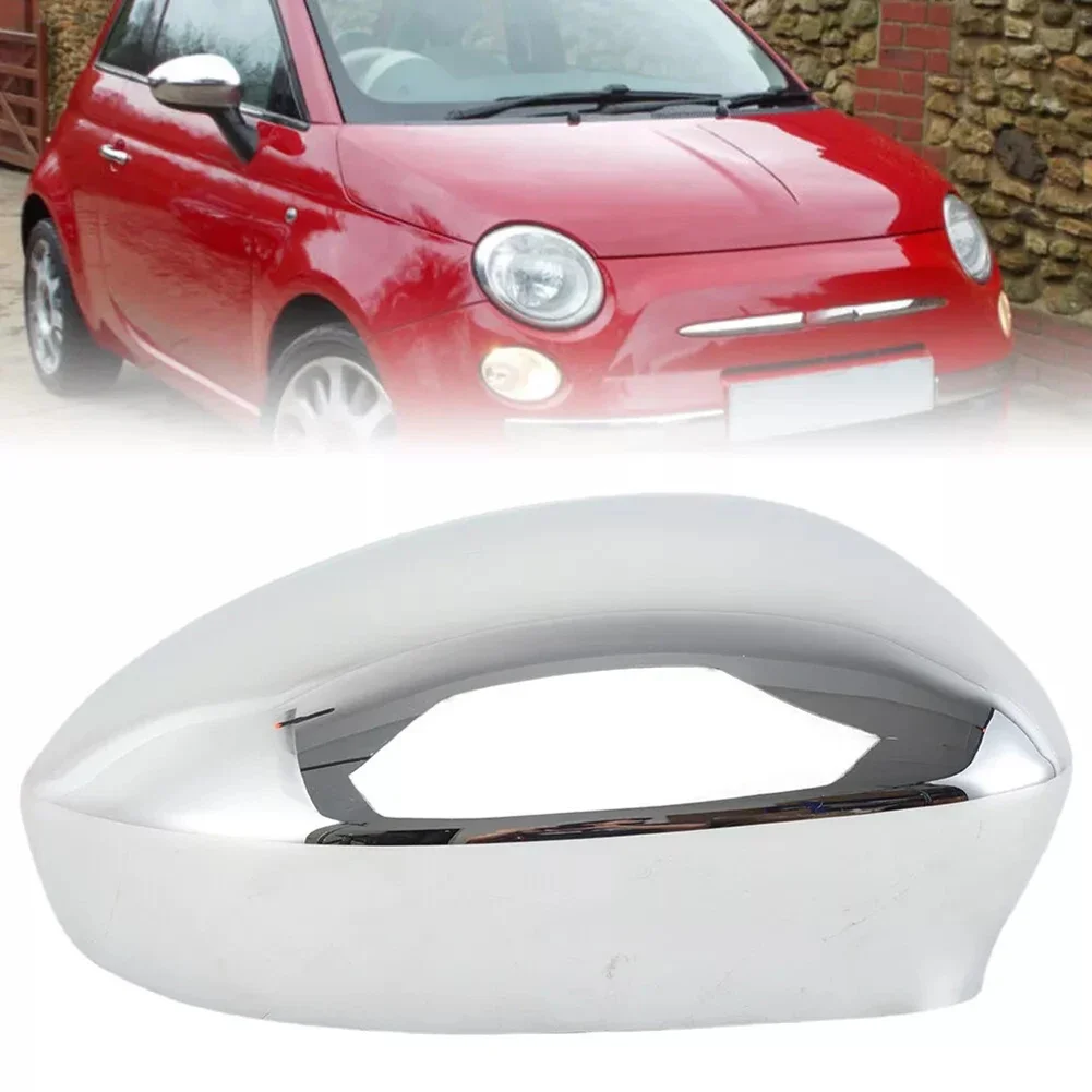 Mirror Cover Cap in Chrome Finish for Fiat 500 (2007 2024) Effective Shield Against Damage with Easy Installation