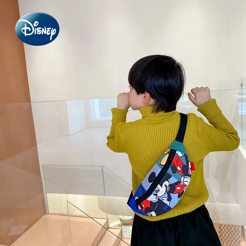 Disney Mickey New Children\'s Waistpack Luxury Brand Children\'s Crossbody Bag Cartoon Girls\' Waistpack Fashion Children\'s Bag