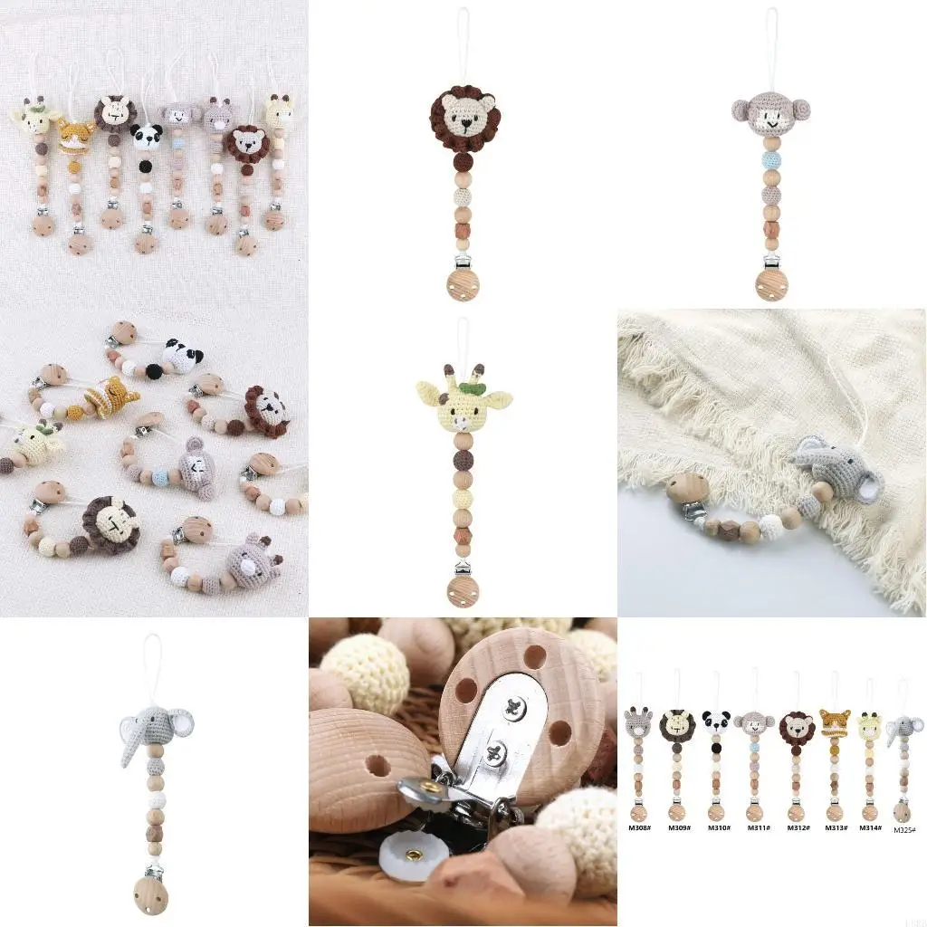 

Детский зажим для соски с защитой от падения, вязанный крючком прорезыватель-погремушка, игрушка-пустышка, зажим для младенцев,