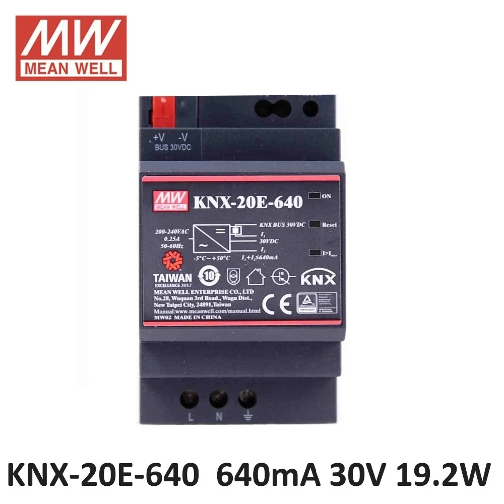 Original MEAN WELL KNX-20E-640 640mA 30Vdc 20W meanwell KNX Power Supply KNX-20E with integrated choke