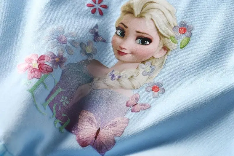 Gaun Elsa 2 4 6 8 Yrs untuk anak perempuan kecil kartun Disney pola Frozen Putri A Line rok pakaian kasual balita musim panas jubah