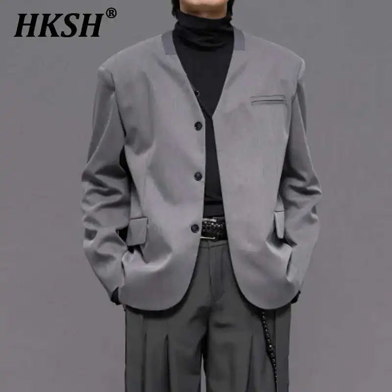 

HKSH Designer's Niche Coat 2024 Autumn New Men's Tide Korean Loose Blazer Fashion British Minimalist Casual Chic Jackets HK3313