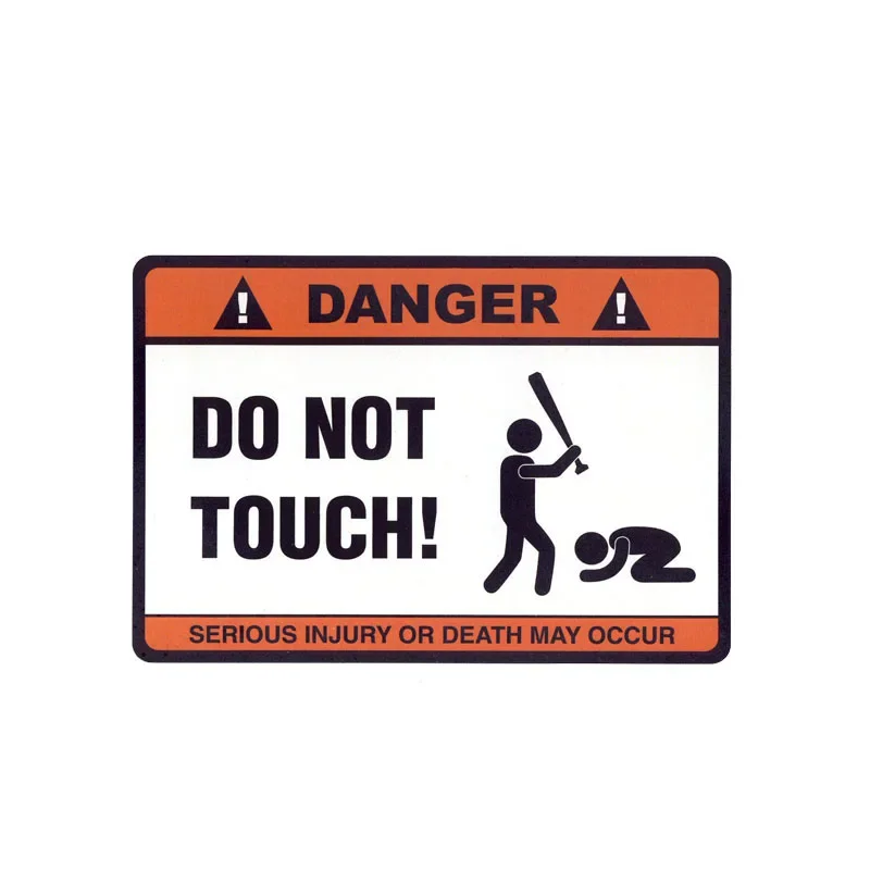 FUYOOHI Hot Warning Car Sticker DANGER DO NOT TOUCH KK Vinyl Car Styling Laptop Accessories PVC