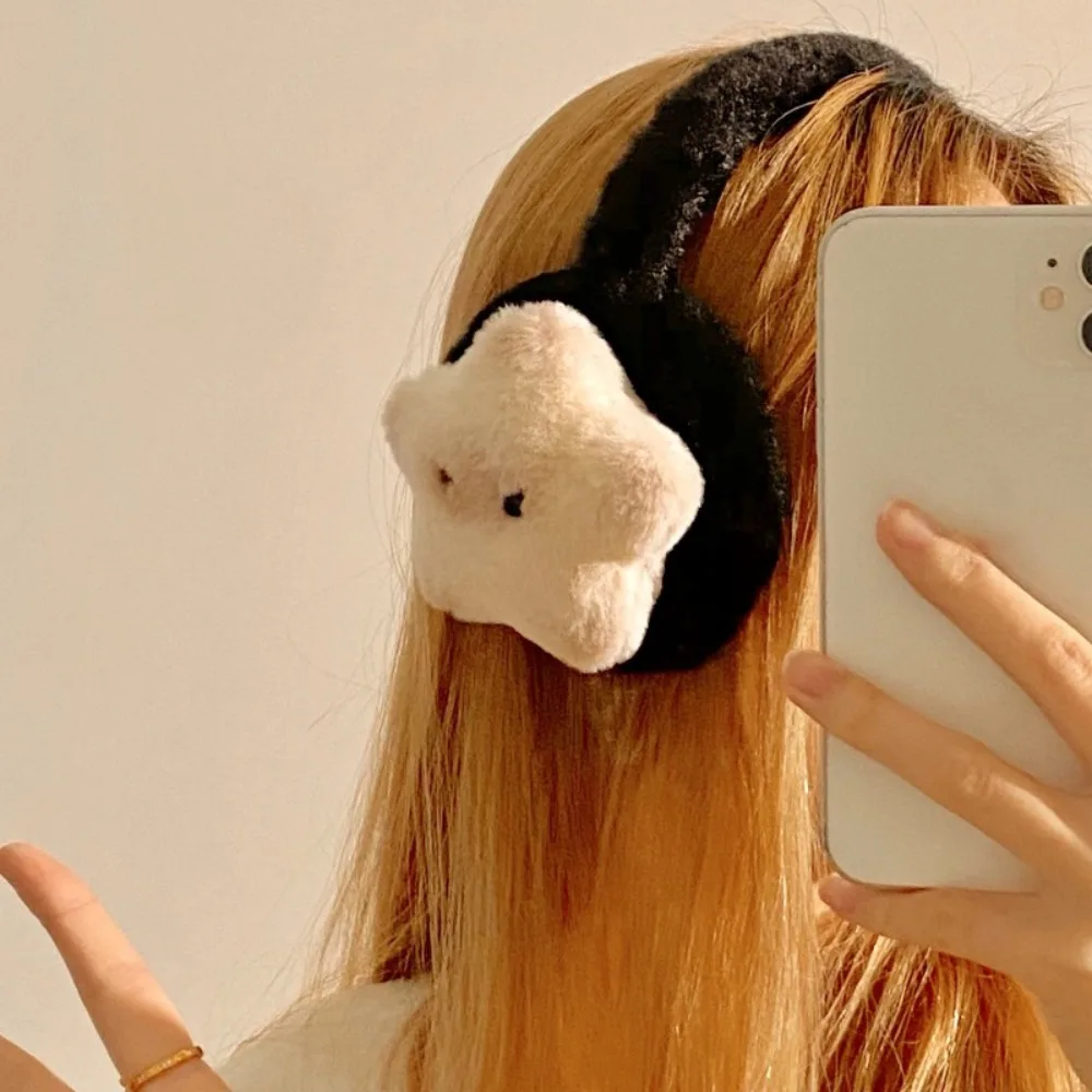 

Модные милые звездные дизайны, теплые наушники в форме кошки с мультяшным узором, утолщенные аксессуары для защиты ушей, студенческие аксессуары