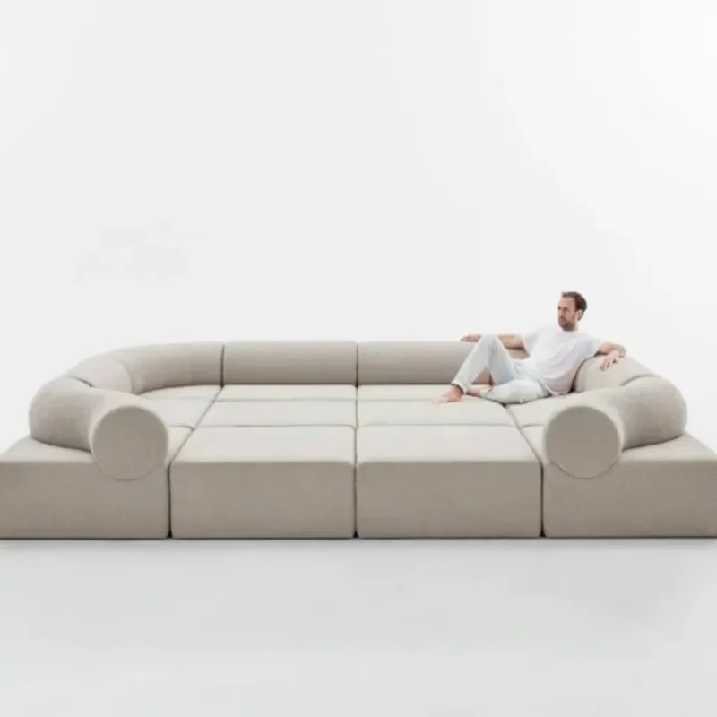 Italian Minimalist Modular Fabric Sofa Creative Irregular Sectional Couch for Hotel Exhibition Hall Living Room Furniture