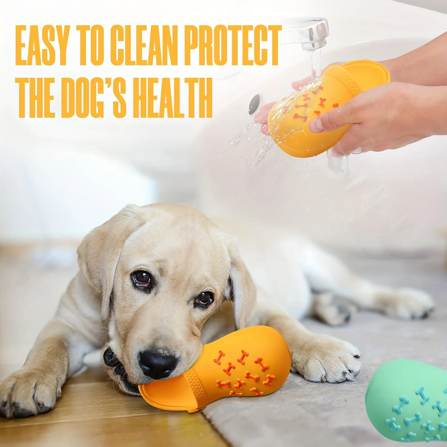 Durable Rubber Slippers-Shaped Chew Toy, Teeth Cleaning & Training, Indoor/Outdoor Play for Small, Medium, Large Dogs & Puppies 4